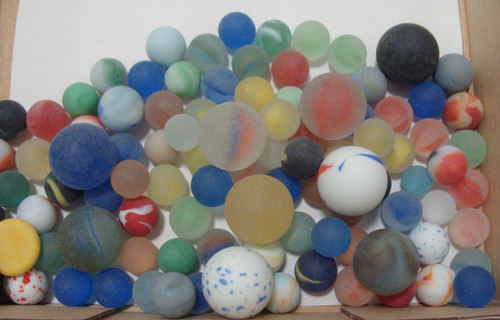 100 marbles vintage glass sea - marbles,